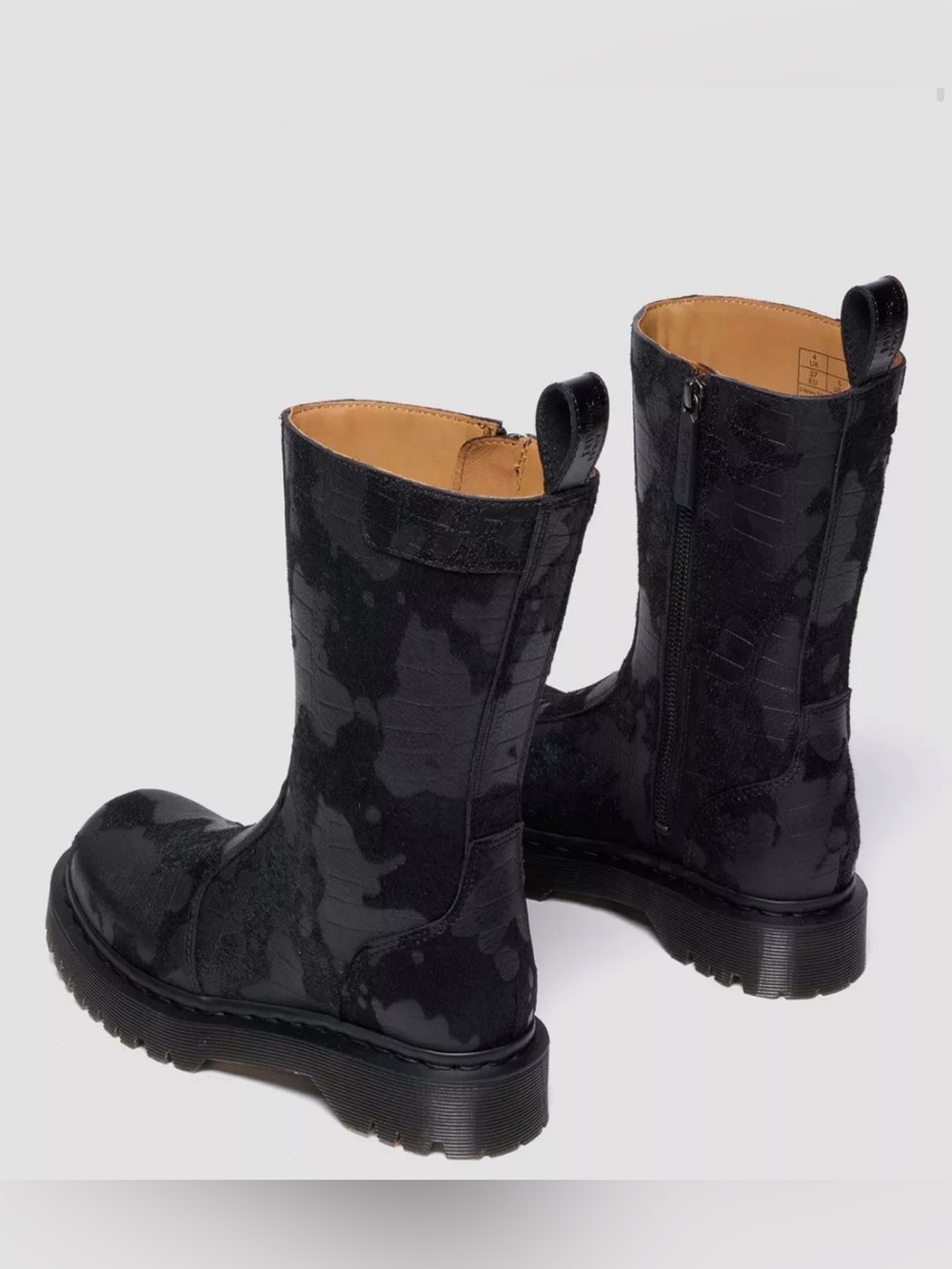 Dr Martens REJENA Hair On Croc Emboss Leather Boots Size 11 NIB - Picture 6 of 10